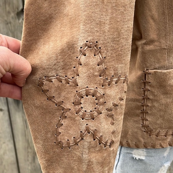 π«HP X 2π« COLDWATER CREEK TAN LEATHER COAT (M) - Picture 6 of 10